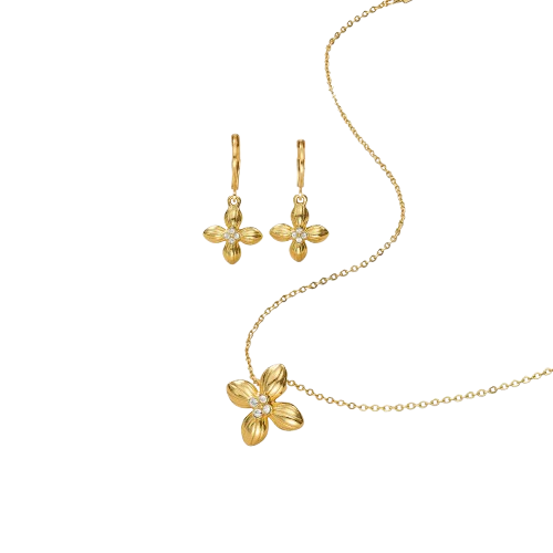 SET COLLAR + ARETES ALLEIA FLOR COLLAR Y ARETES YANBAL - 1
