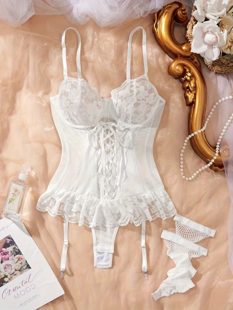CONJUNTO LENCERÍA LOLITAS BLANCO LLAMATIVO - 4
