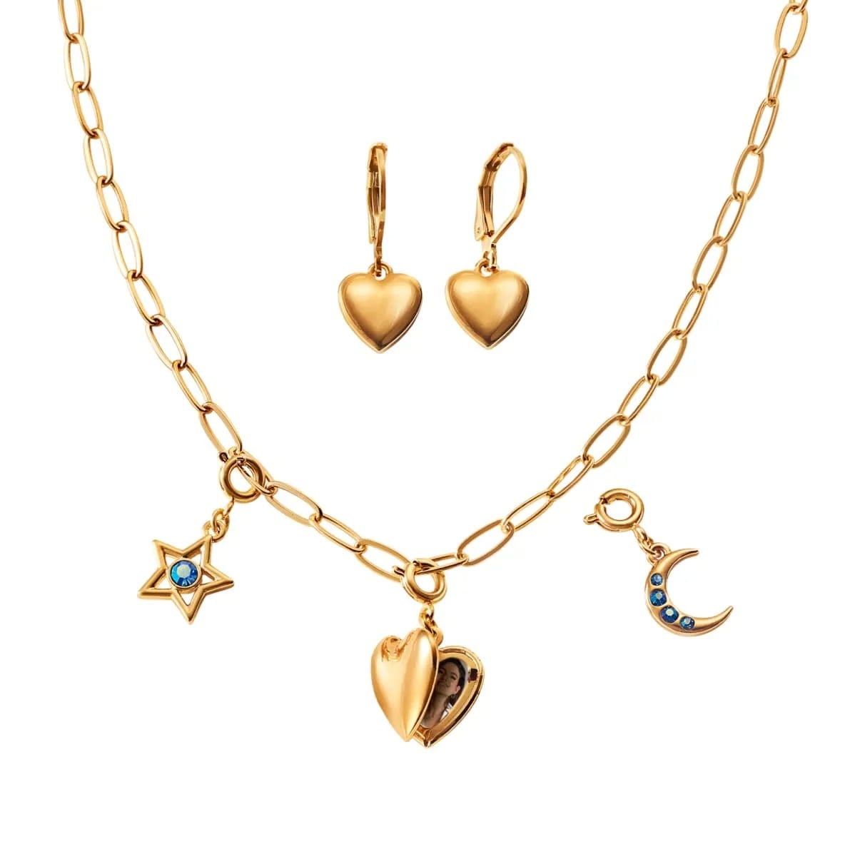SET COLLAR + ARETES HONEYMOON GOLD ESIKA - 1