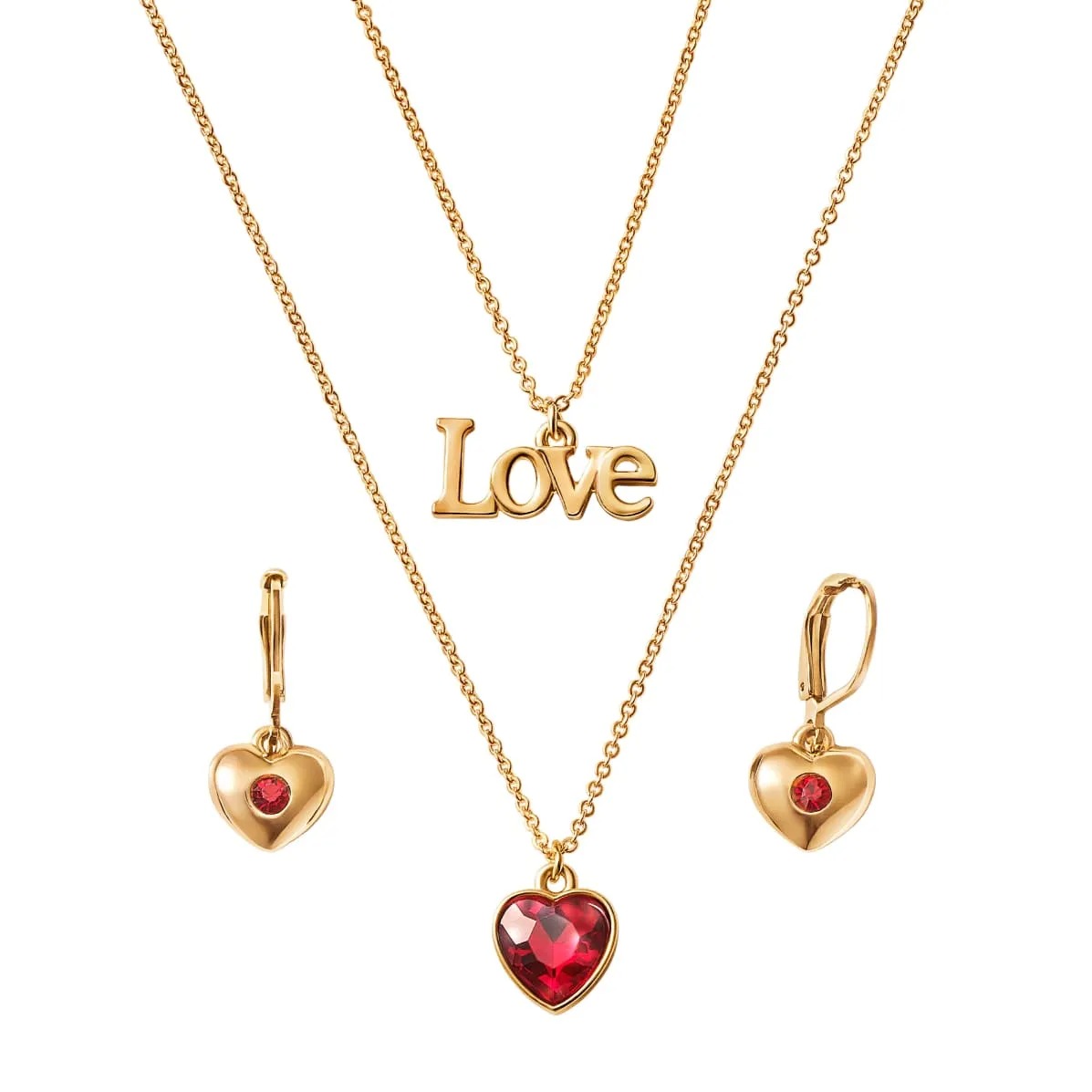 SET COLLAR + ARETES LOVE ON GLAM CORAZON ESIKA - 1