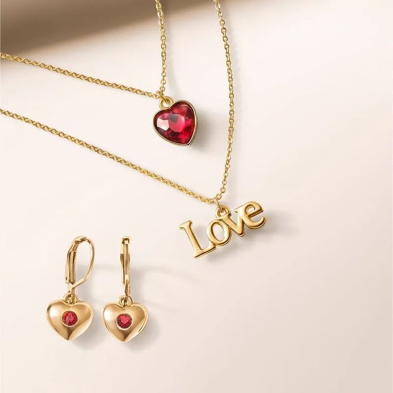 SET COLLAR + ARETES LOVE ON GLAM CORAZON ESIKA - 2