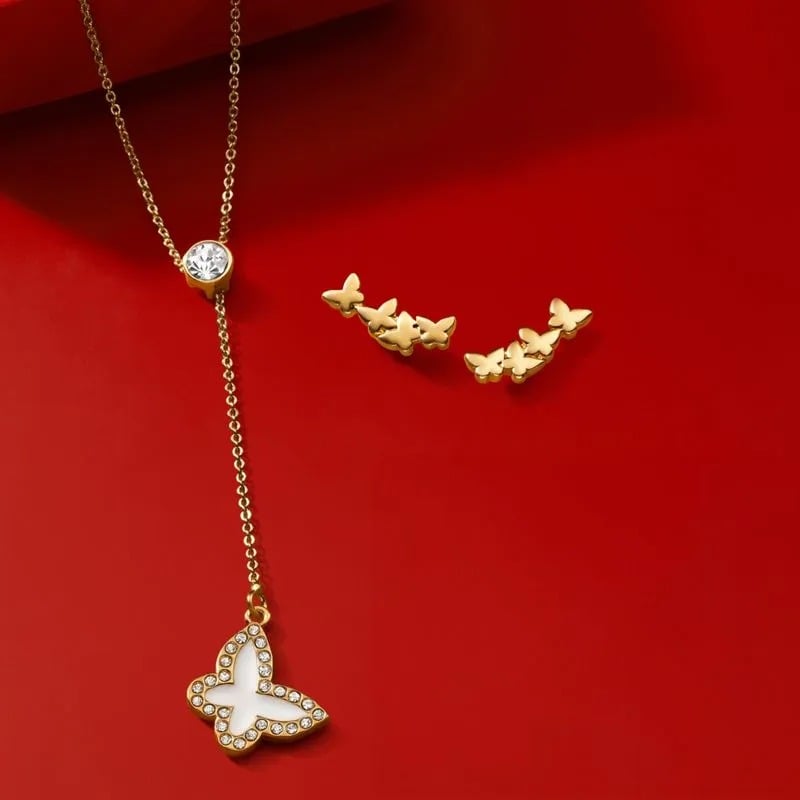 SET COLLAR + ARETES DELICATE FLY FINART BY ÉSIKA - 2