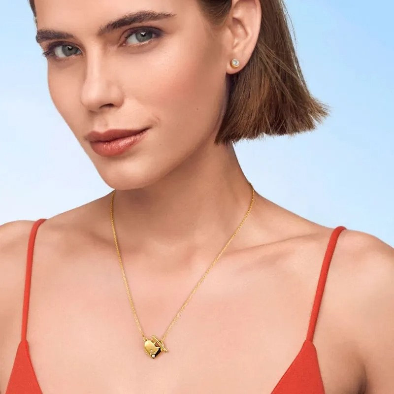 SET COLLAR + ARETES DELICATE HEART CORAZON ESIKA - 2
