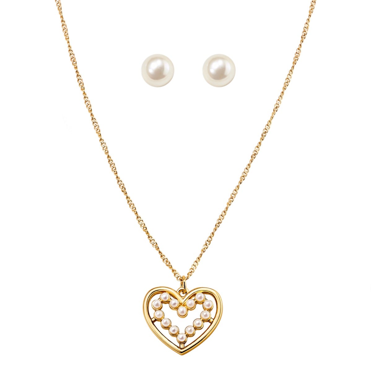 SET COLLAR + ARETES MAJESTIC HEART CORAZON ESIKA - 1