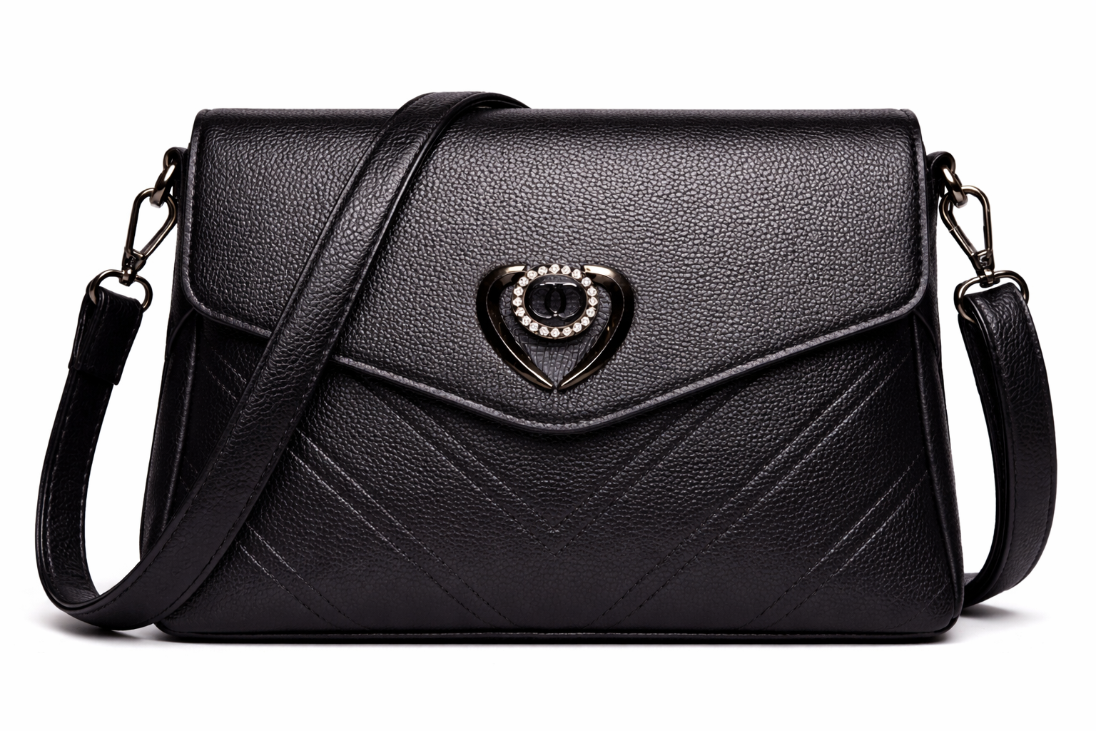 CARTERA BANDOLERA NEGRO CORAZON - 1