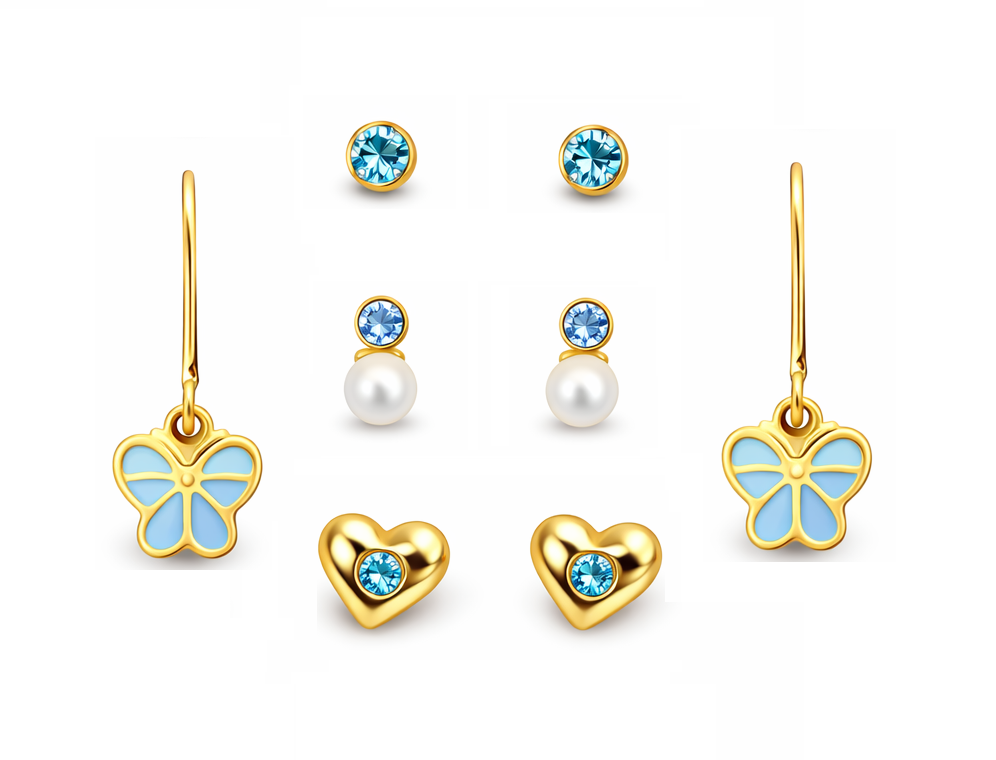 SET ARETES MARIPOSA AZUL YANBAL - 1