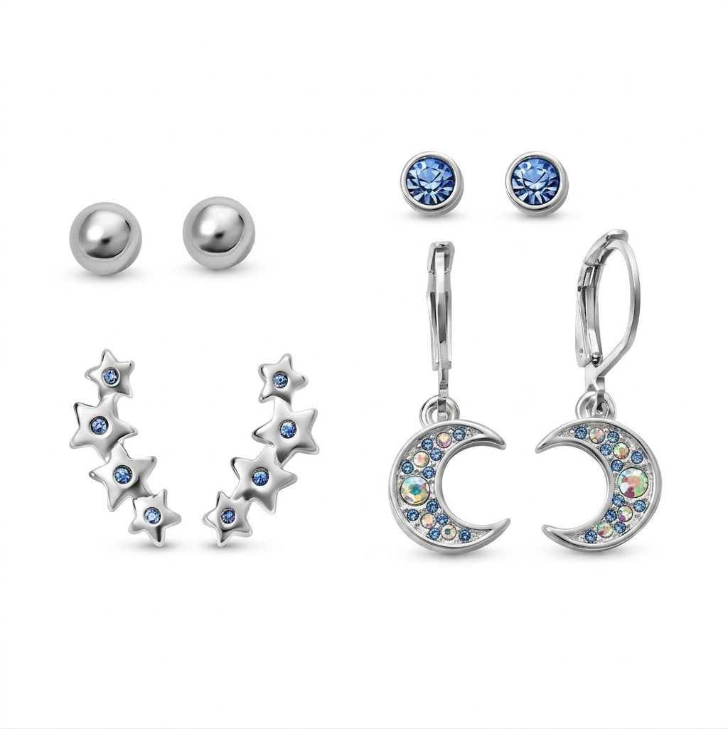SET ARETES X4 MOONLIGHT DANCE – FINART BY ÉSIKA - 1