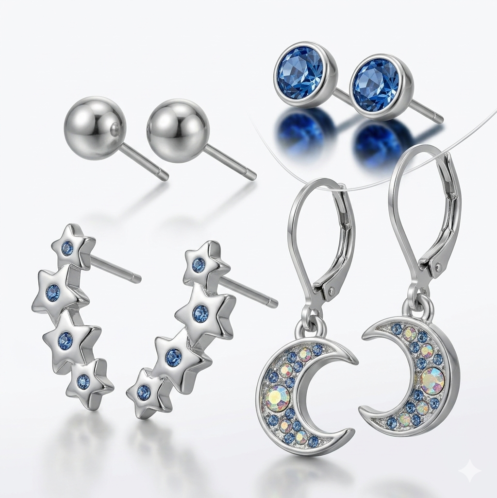 SET ARETES X4 MOONLIGHT DANCE – FINART BY ÉSIKA - 4