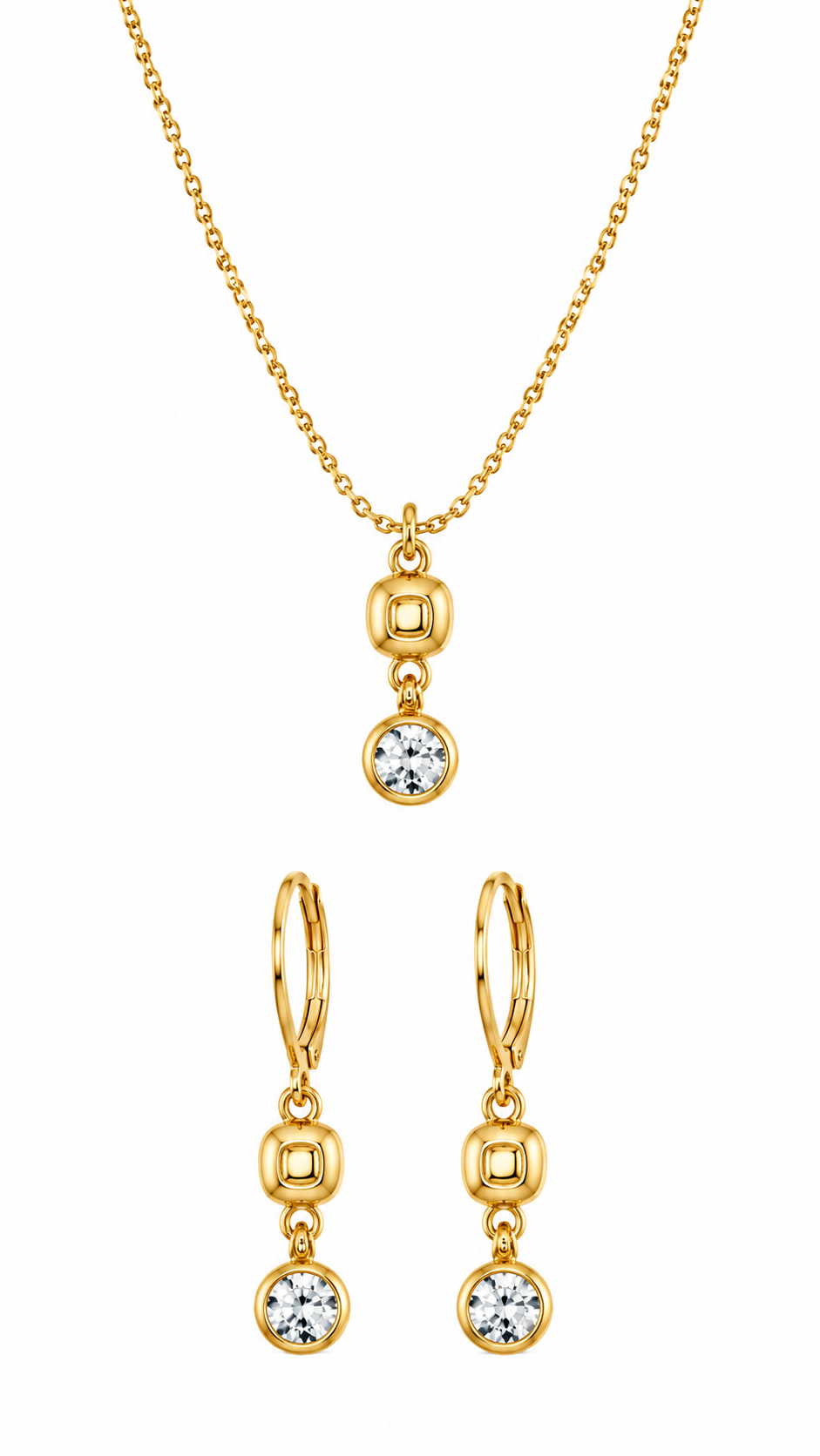 COLECCIÓN GÉMINA CRISTAL – SET COLLAR + ARETES YANBAL - 1