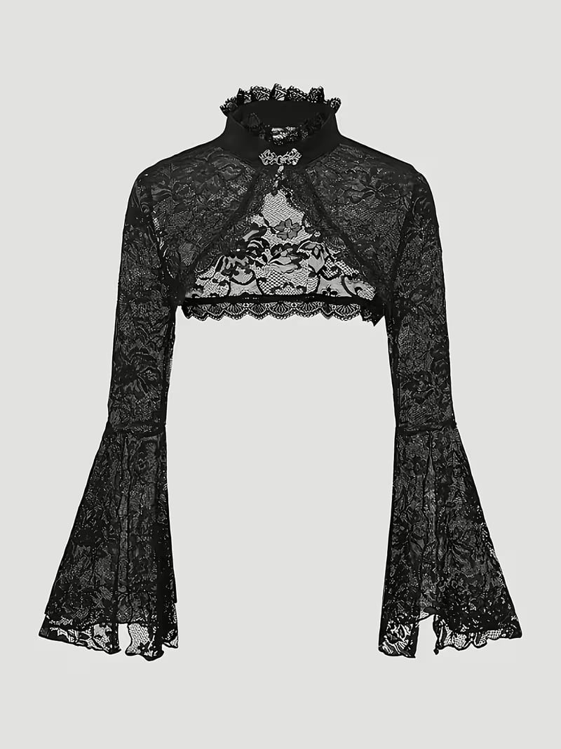 TOP LOLITAS BOLERO GOTICA DE ENCAJE NEGRA - 3