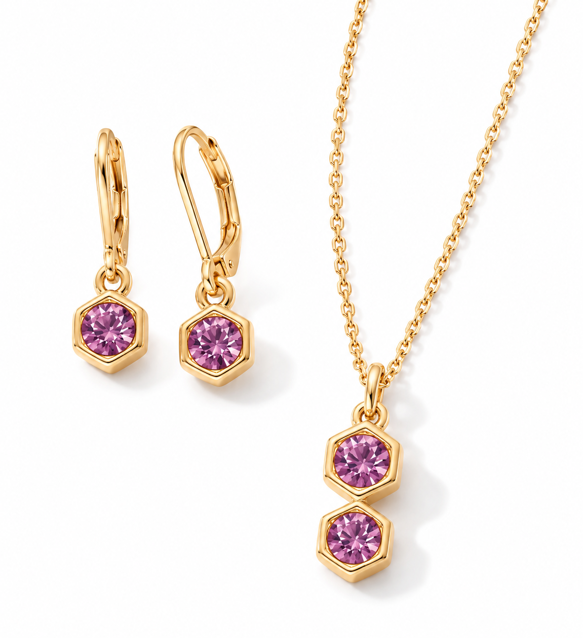 SET COLLAR + ARETES NORDIA ROSE DE YANBAL - 1
