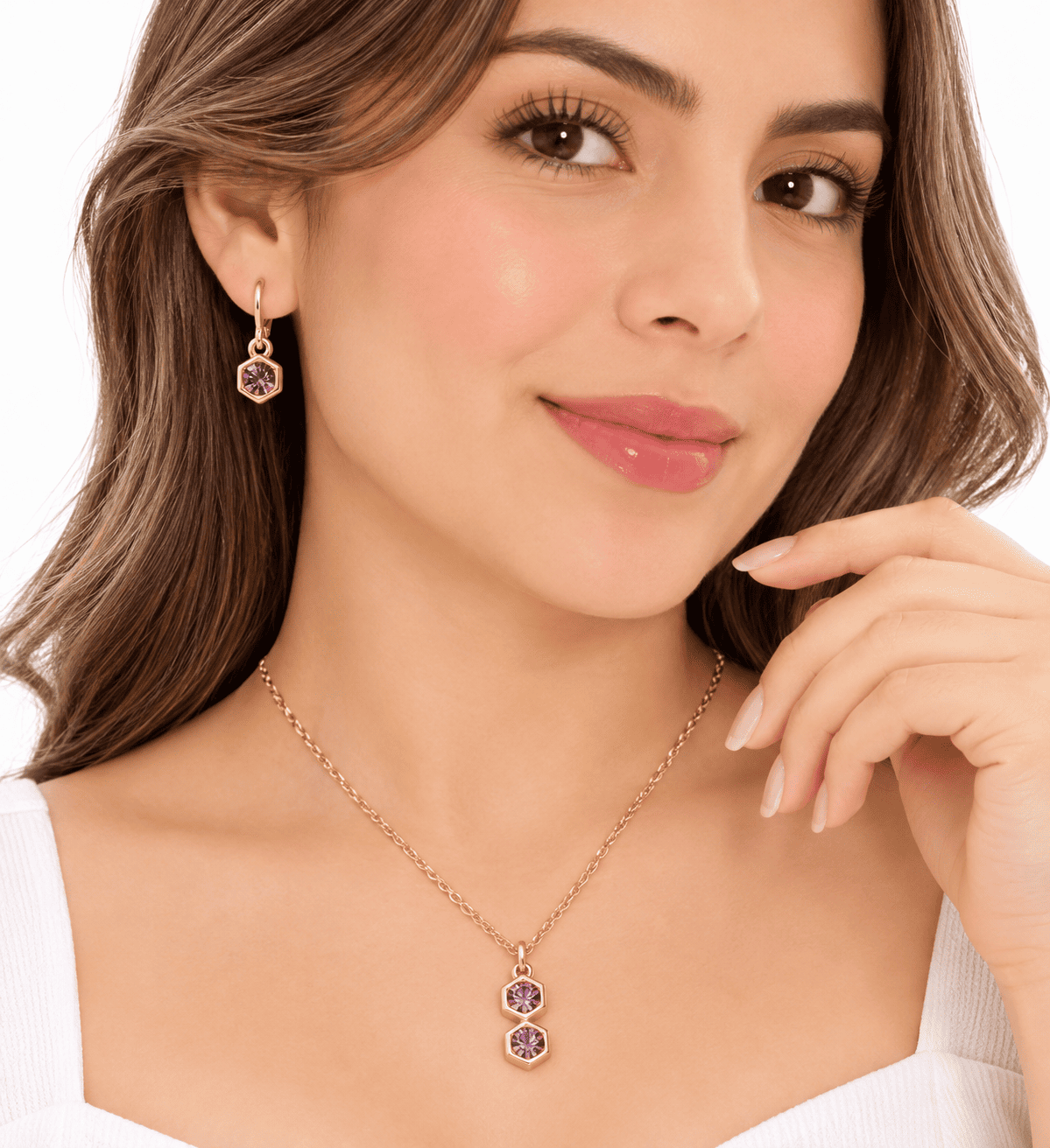 SET COLLAR + ARETES NORDIA ROSE DE YANBAL - 2