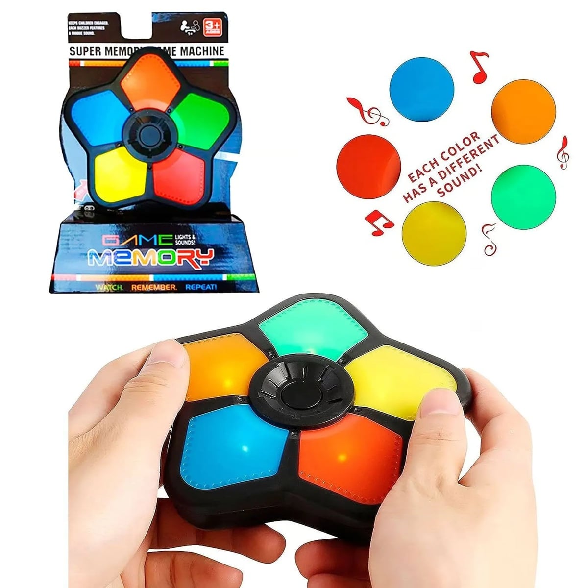 JUEGO DE MEMORIA SECUENCY DE BOLSILLO CON LUZ Y SONIDO - 1