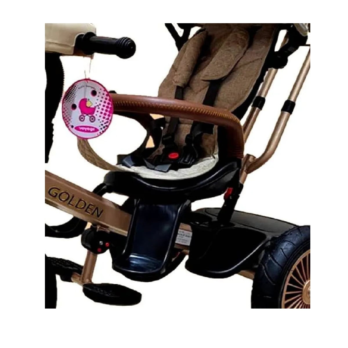 TRICICLO ASIENTO GIRATORIO GOLDEN CON TELA UV BEIGE - 3