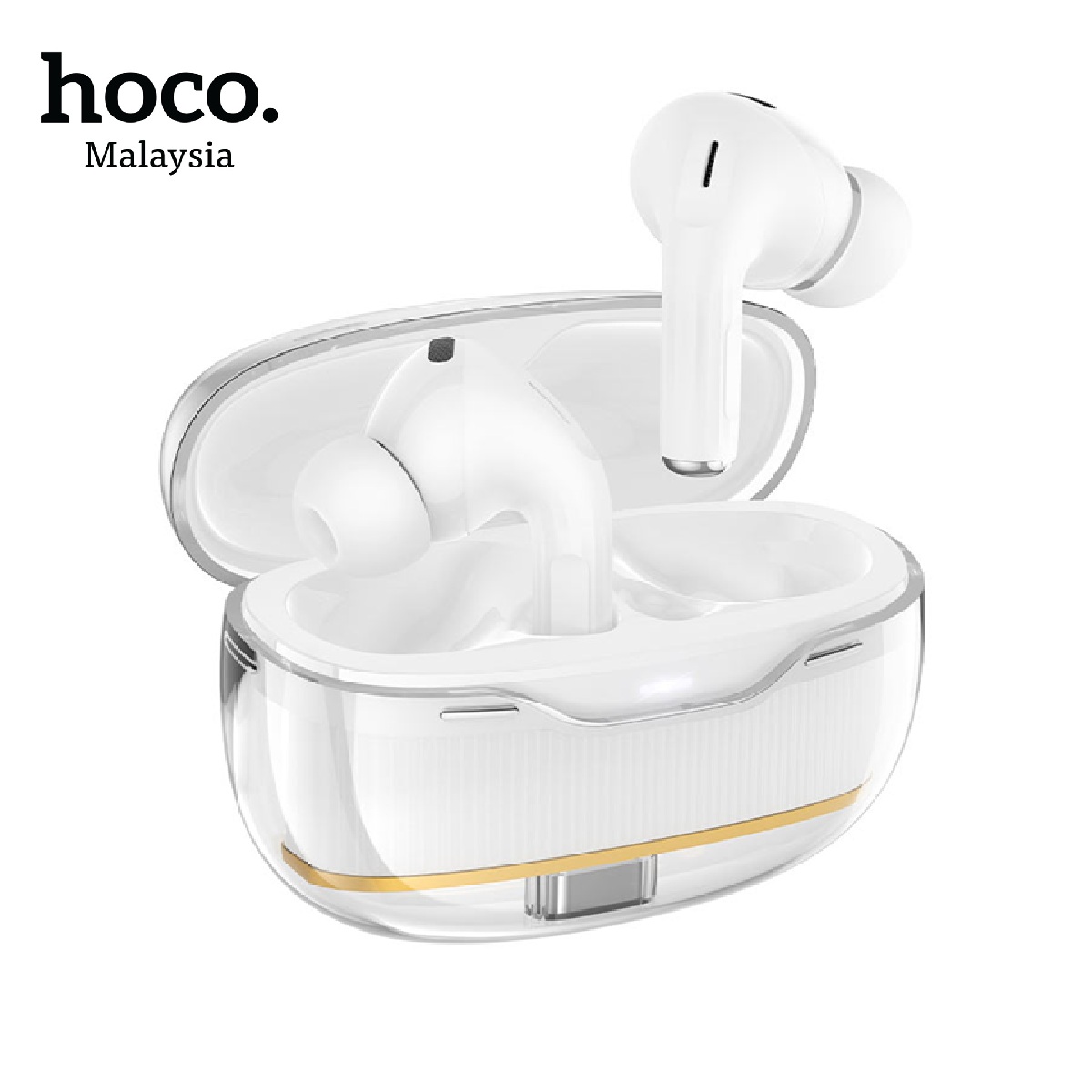 AUDÍFONOS INALÁMBRICOS CRYSTAL TWS EW54 HOCO BLANCO - 1