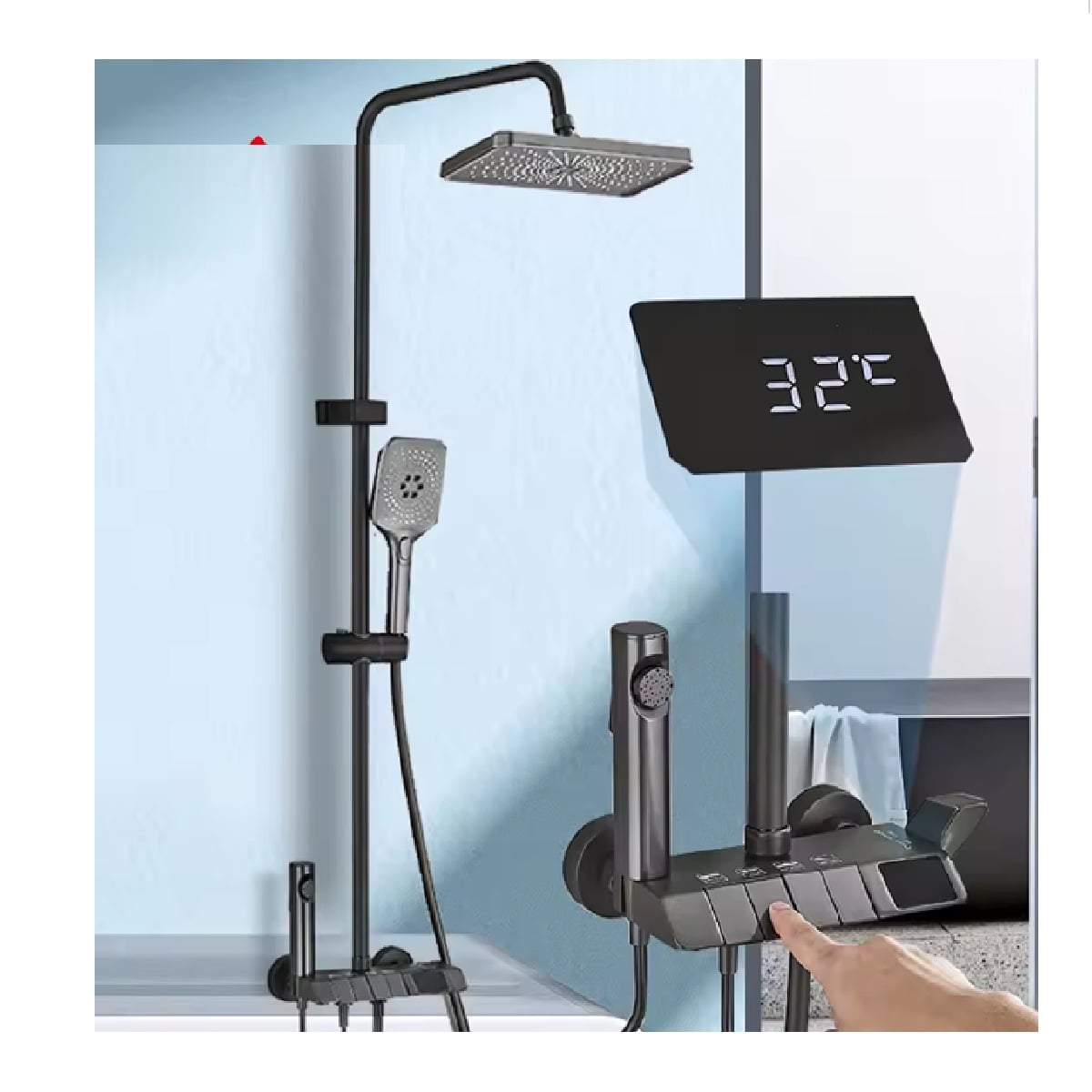 COLUMNA DE DUCHA MEZCLADORA CON PANEL DIGITAL ESTILO PIANO - 1