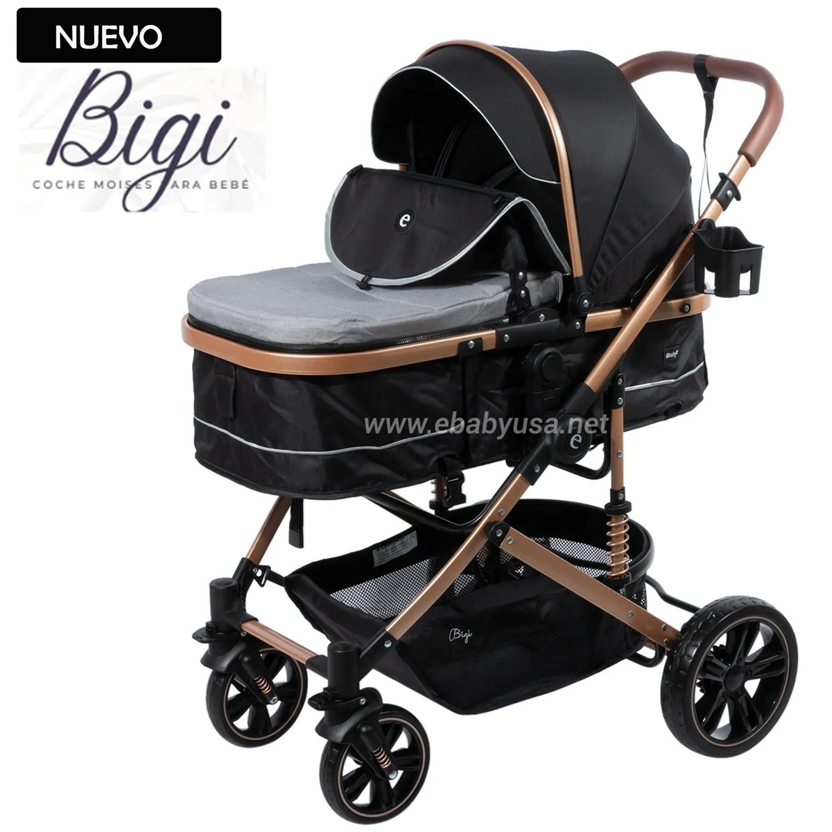 COCHE MOISÉS PARA BEBE BIGI 141-1 GRIS - 1