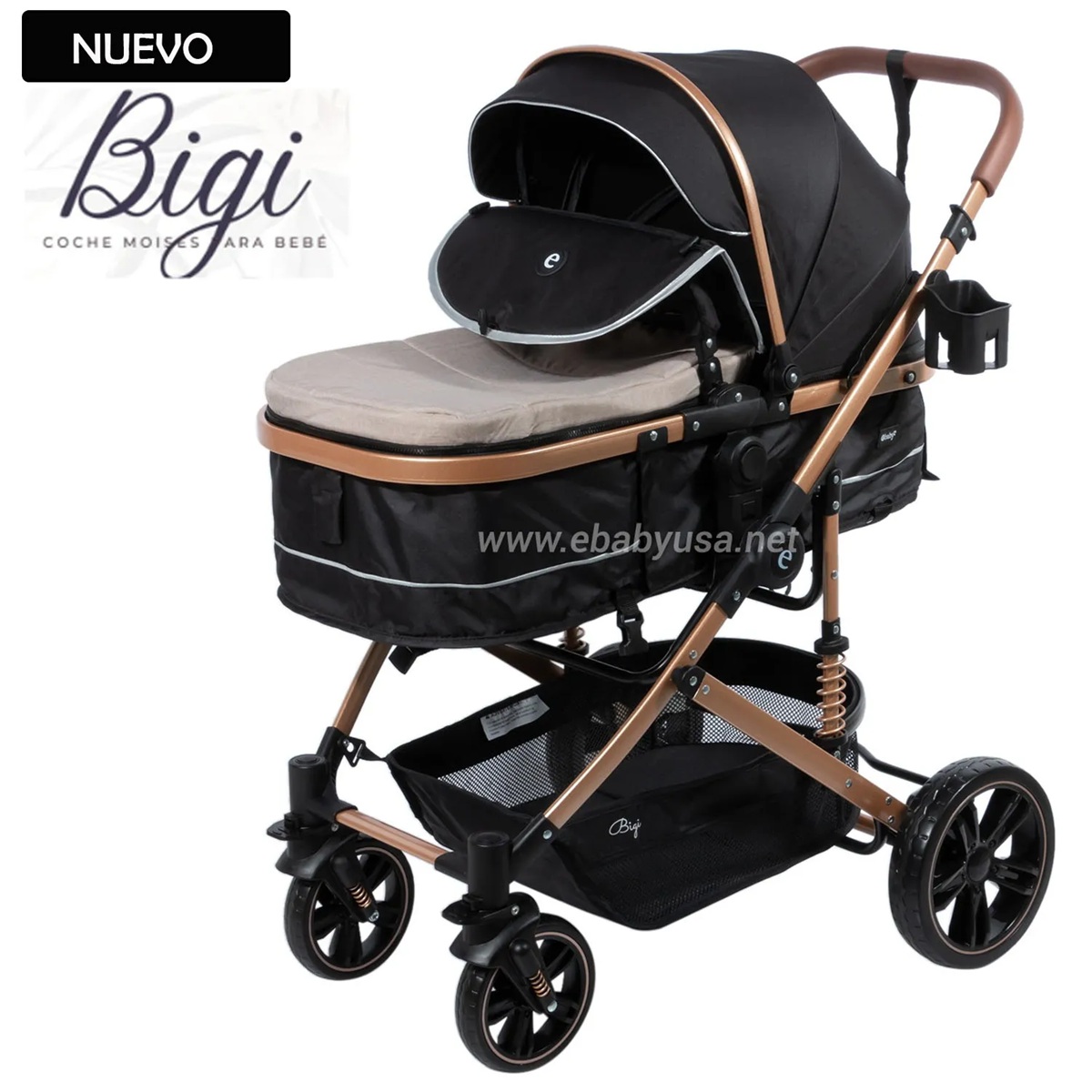 COCHE MOISÉS PARA BEBE BIGI 141-1 BEIGE - 1