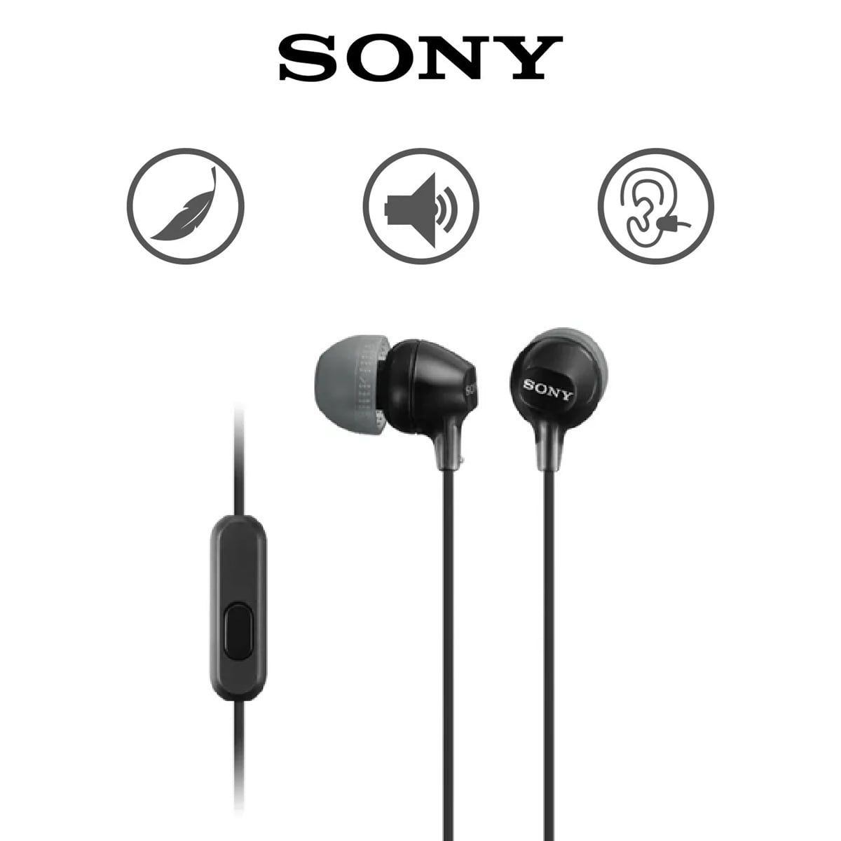 SONY AUDÍFONOS MDR-EX15AP IN EAR CON MICRÓFONO NEGRO - 1