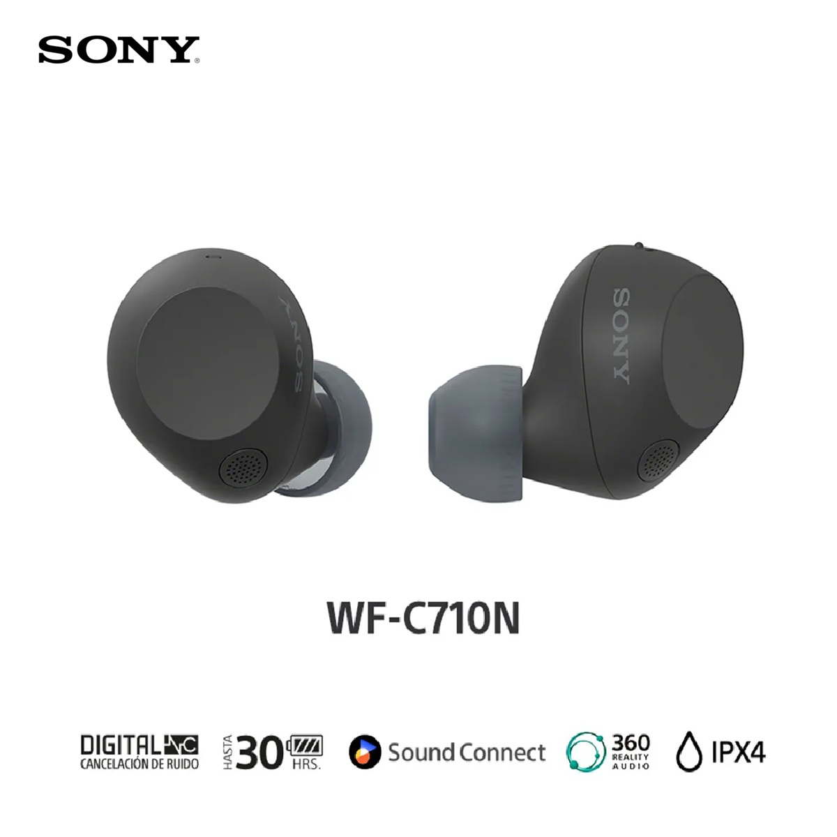 SONY AUDÍFONOS INALÁMBRICOS NOISE CANCELLING IN EAR WF-C710N IPX4 NEGRO - 1