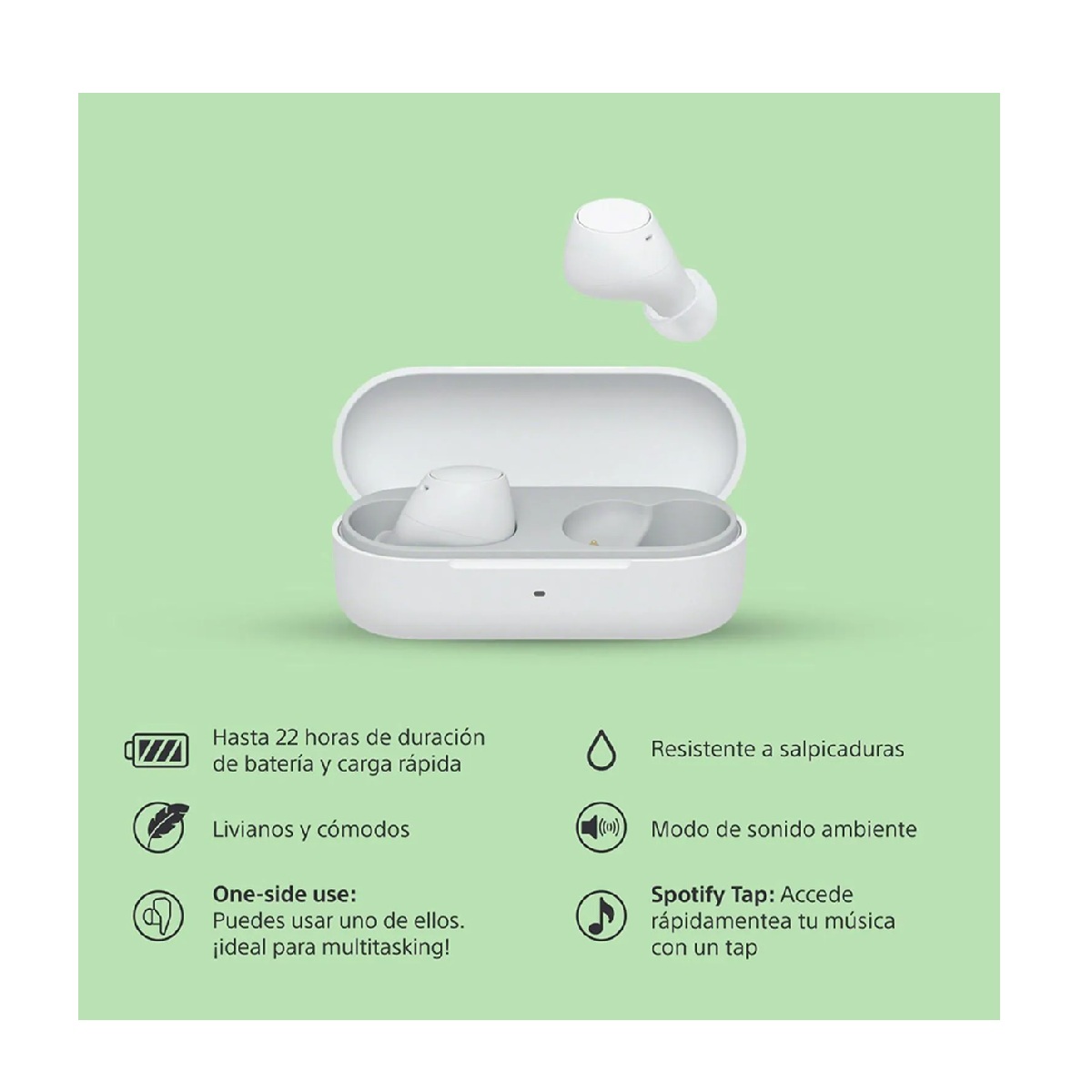 SONY AUDÍFONOS BLUETOOTH WF-C510 IPX4 TRUE WIRELESS BLANCO - 2