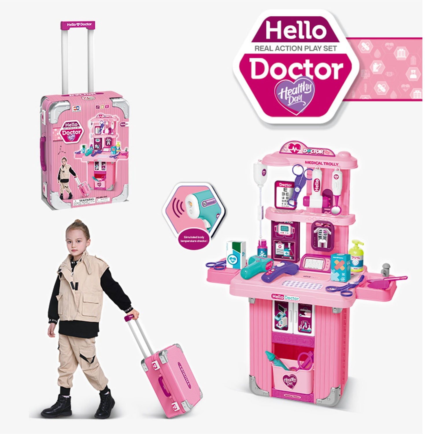 SET DE DOCTOR MALETA PARA NIÑAS 2EN1 - 3