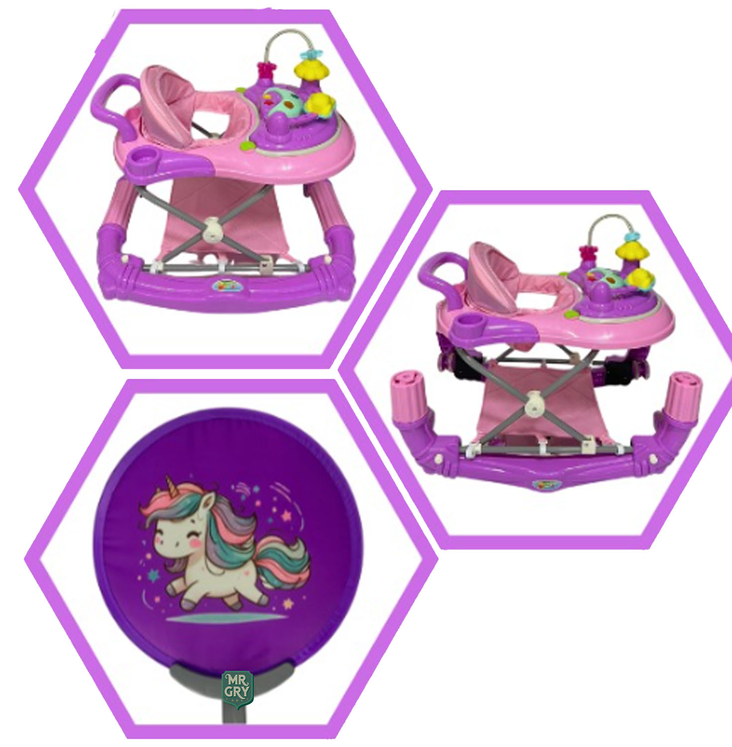 ANDADOR MECEDORA PARA BEBE MUSICAL CON BLUETOOTH LILA - 2