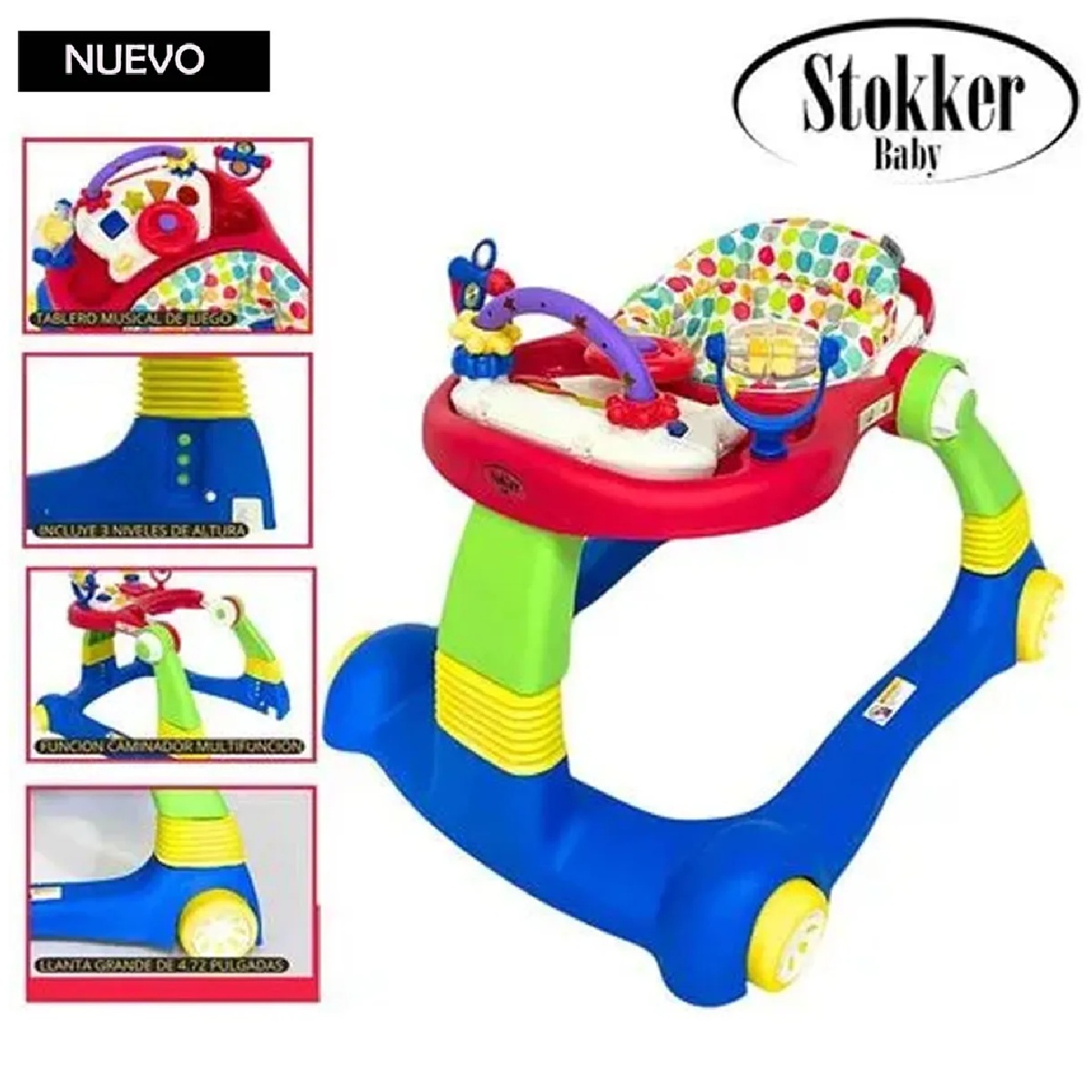 ANDADOR PARA BEBÉ 2 EN 1 CENTRO DE ACTIVIDADES INTERACTIVO CON RUEDAS ROJO - 1