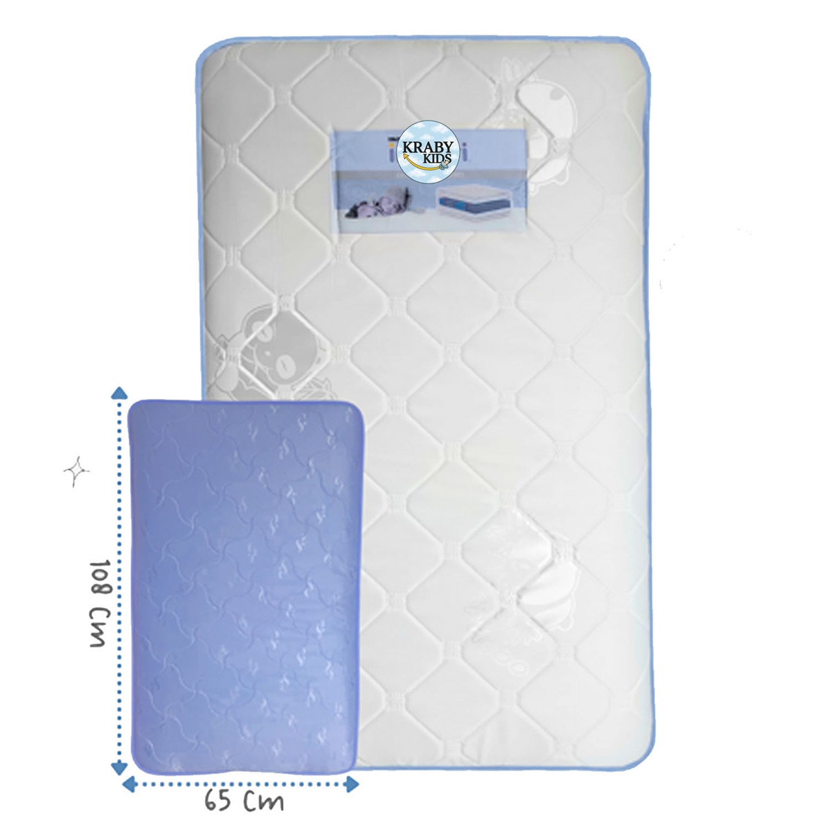 COLCHÓN DE BEBE BORDE FINO CON CAMBIADOR PARA PACK AND PLAY AZUL - 2