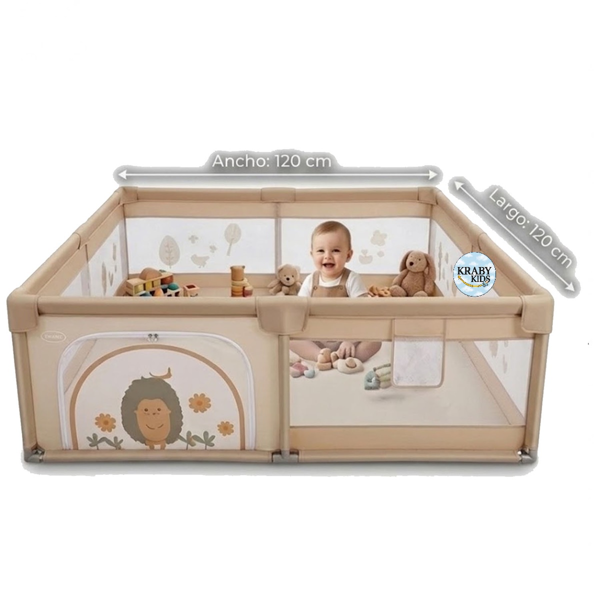 CORRAL CERCO PARA BEBES 120CMX120CM BEIGE - 2