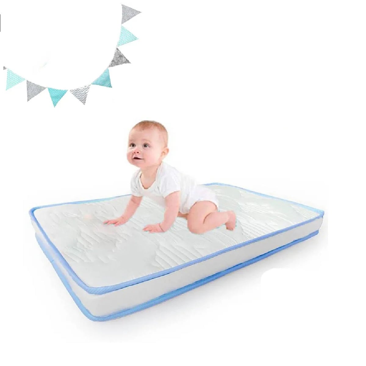 COLCHÓN DE BEBE PARA CUNAS PACK AND PLAY AZUL - 3