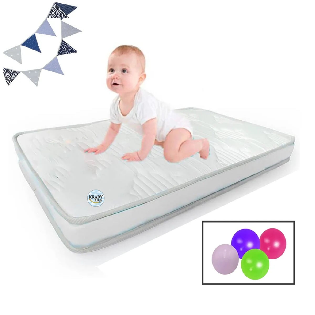 COLCHÓN DE BEBE PARA CUNAS PACK AND PLAY GRIS - 3