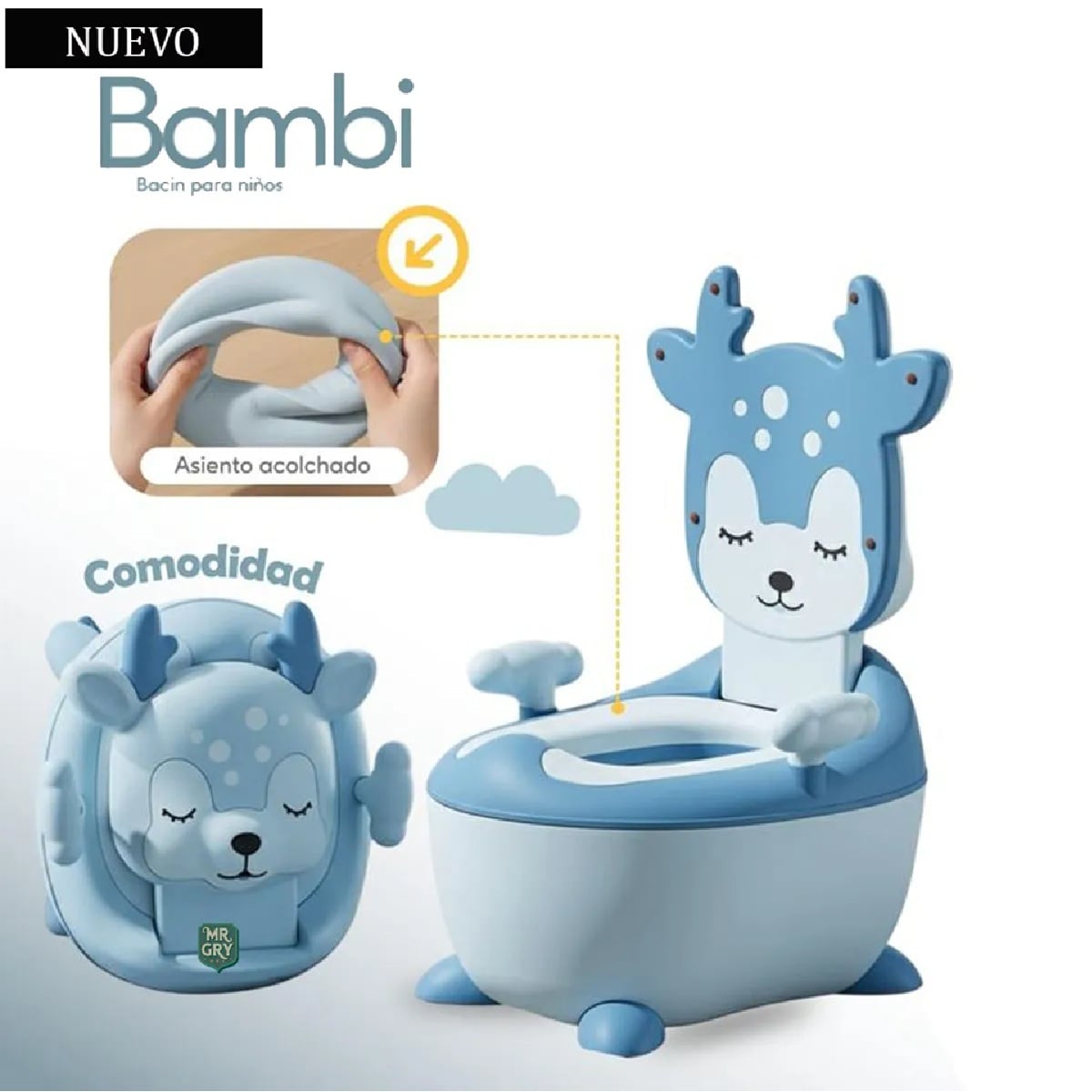 BACÍN ENTRENADOR PARA BEBES BAMBI AZUL - 1