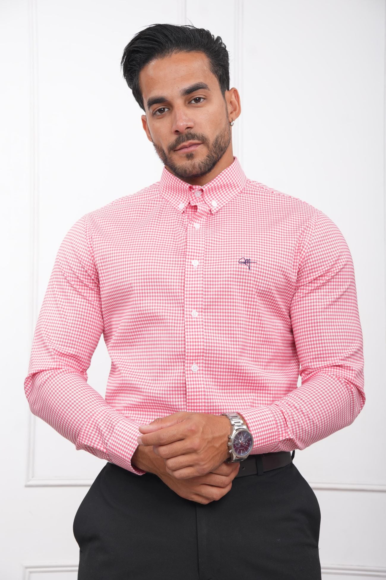 CAMISA DE CUADROS MEHIVIC MODELO SLIM FIT MANGA LARGA - 1