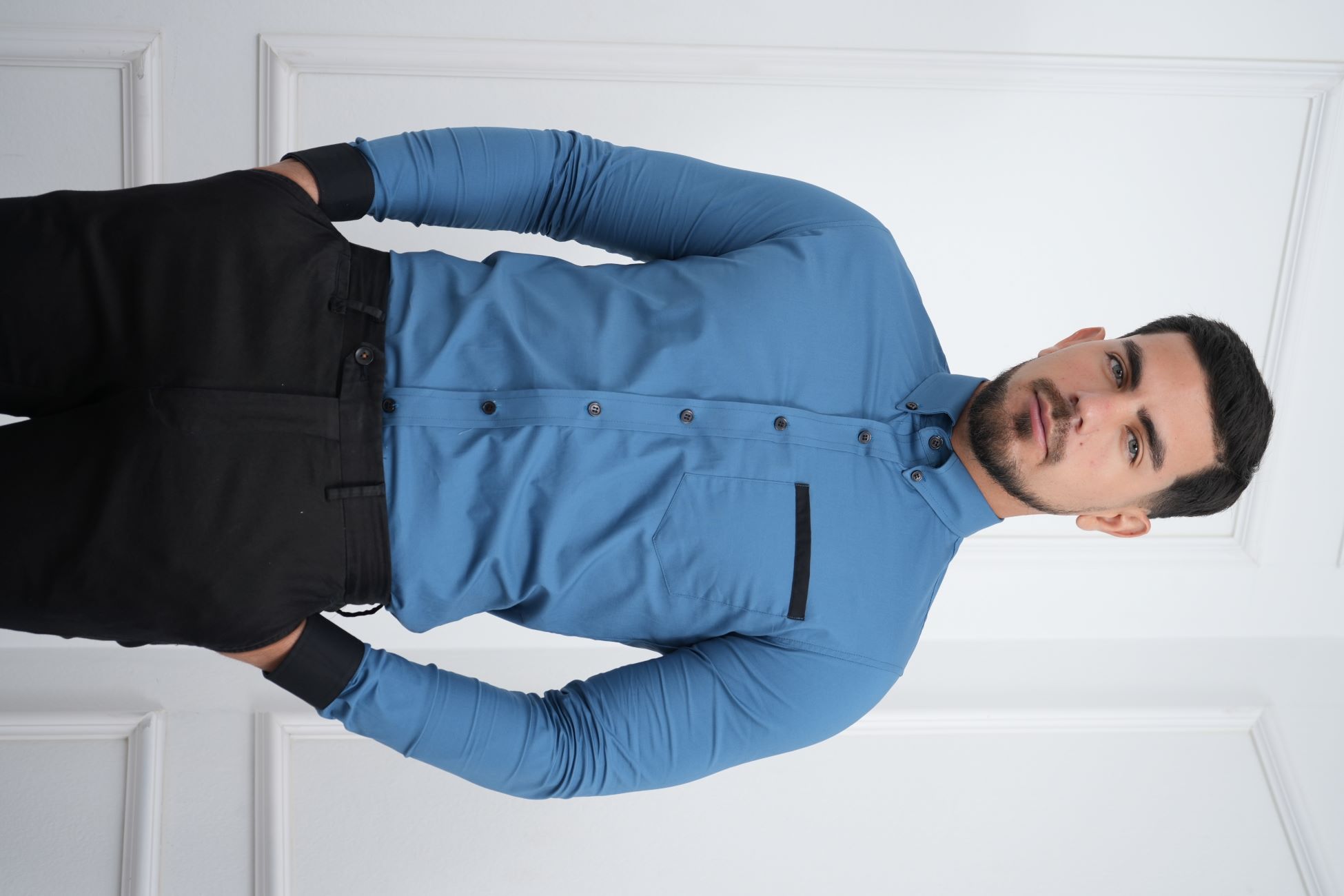 CAMISA DE HOMBRE SLIM FIT CON BOLSILLO ALGODÓN PREMIUM - MEHIVIC DOBLE ESTILO - 1