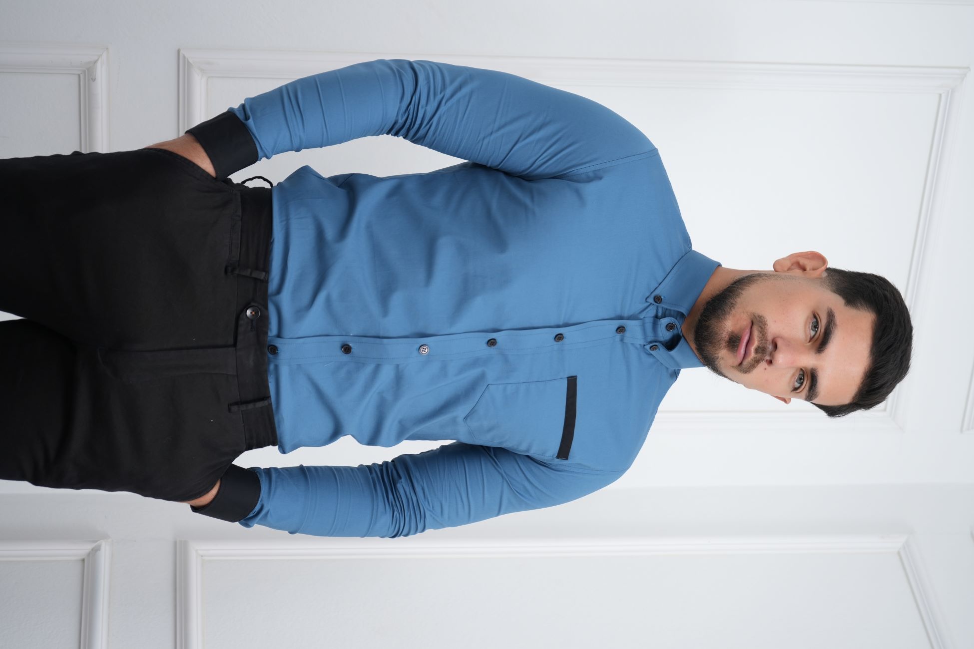 CAMISA DE HOMBRE SLIM FIT CON BOLSILLO ALGODÓN PREMIUM - MEHIVIC DOBLE ESTILO - 3