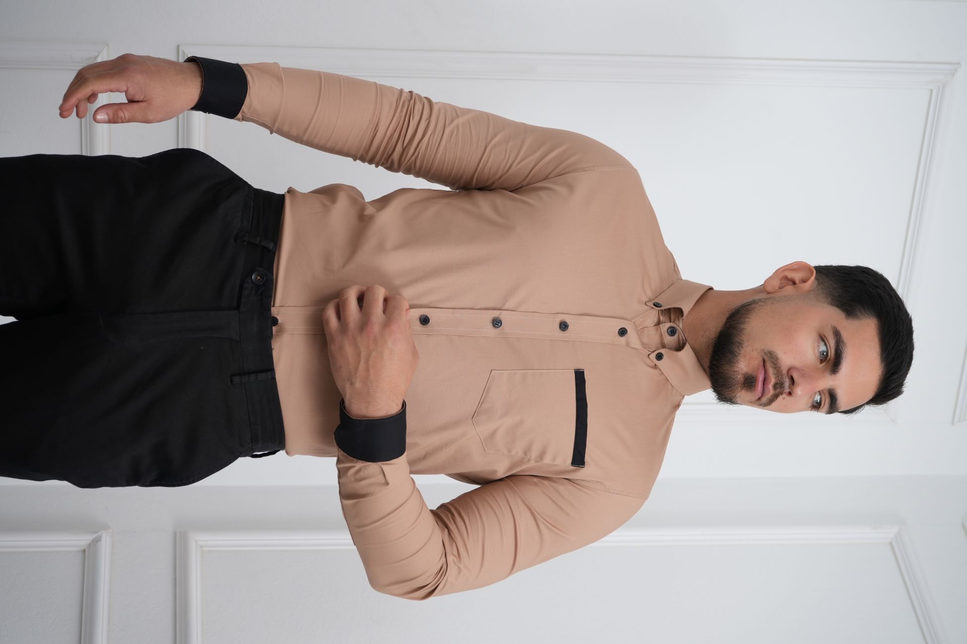 CAMISA DE HOMBRE SLIM FIT CON BOLSILLO ALGODÓN PREMIUM - MEHIVIC DOBLE ESTILO - 6