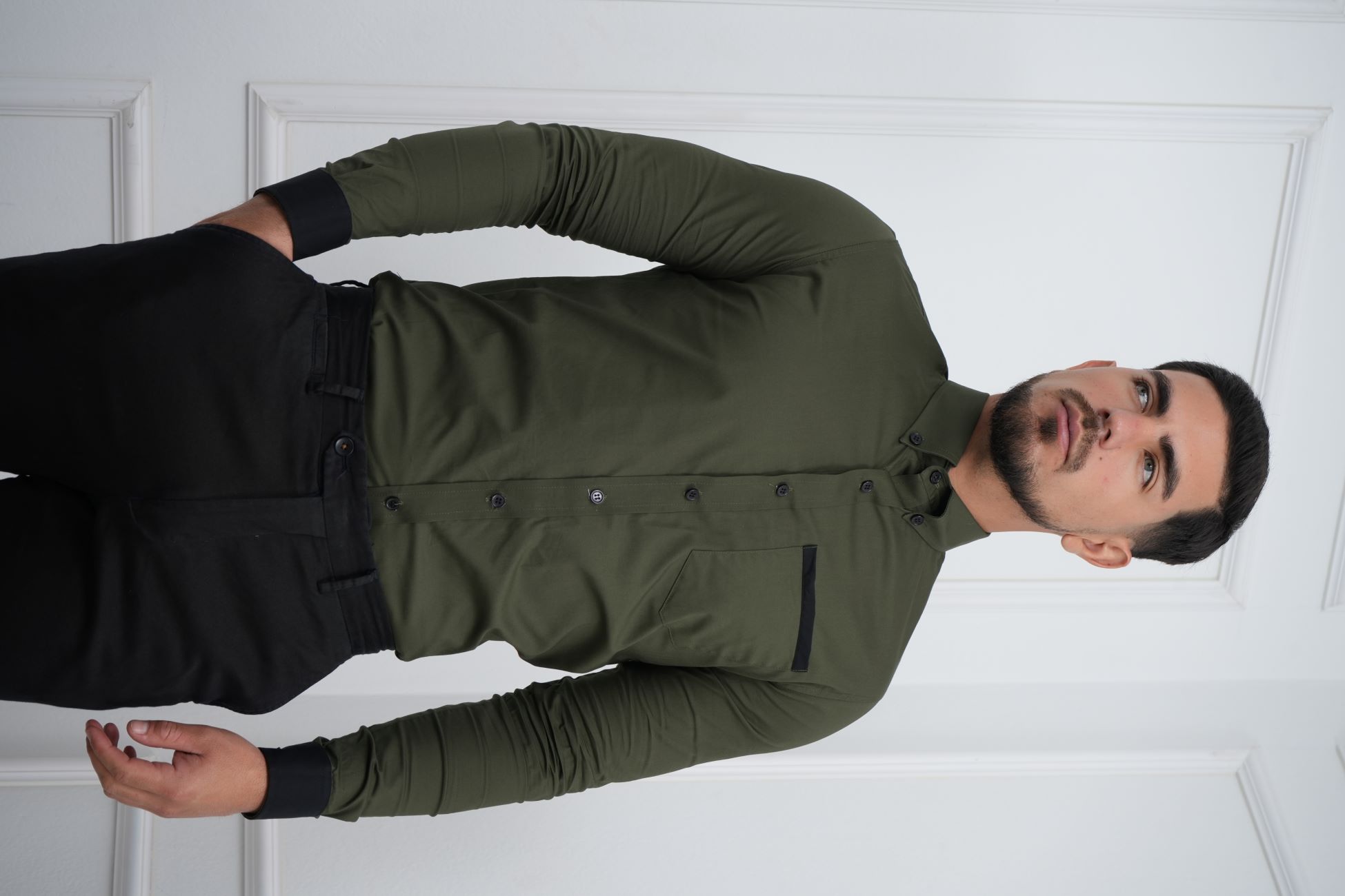 CAMISA DE HOMBRE SLIM FIT CON BOLSILLO ALGODÓN PREMIUM - MEHIVIC DOBLE ESTILO - 7