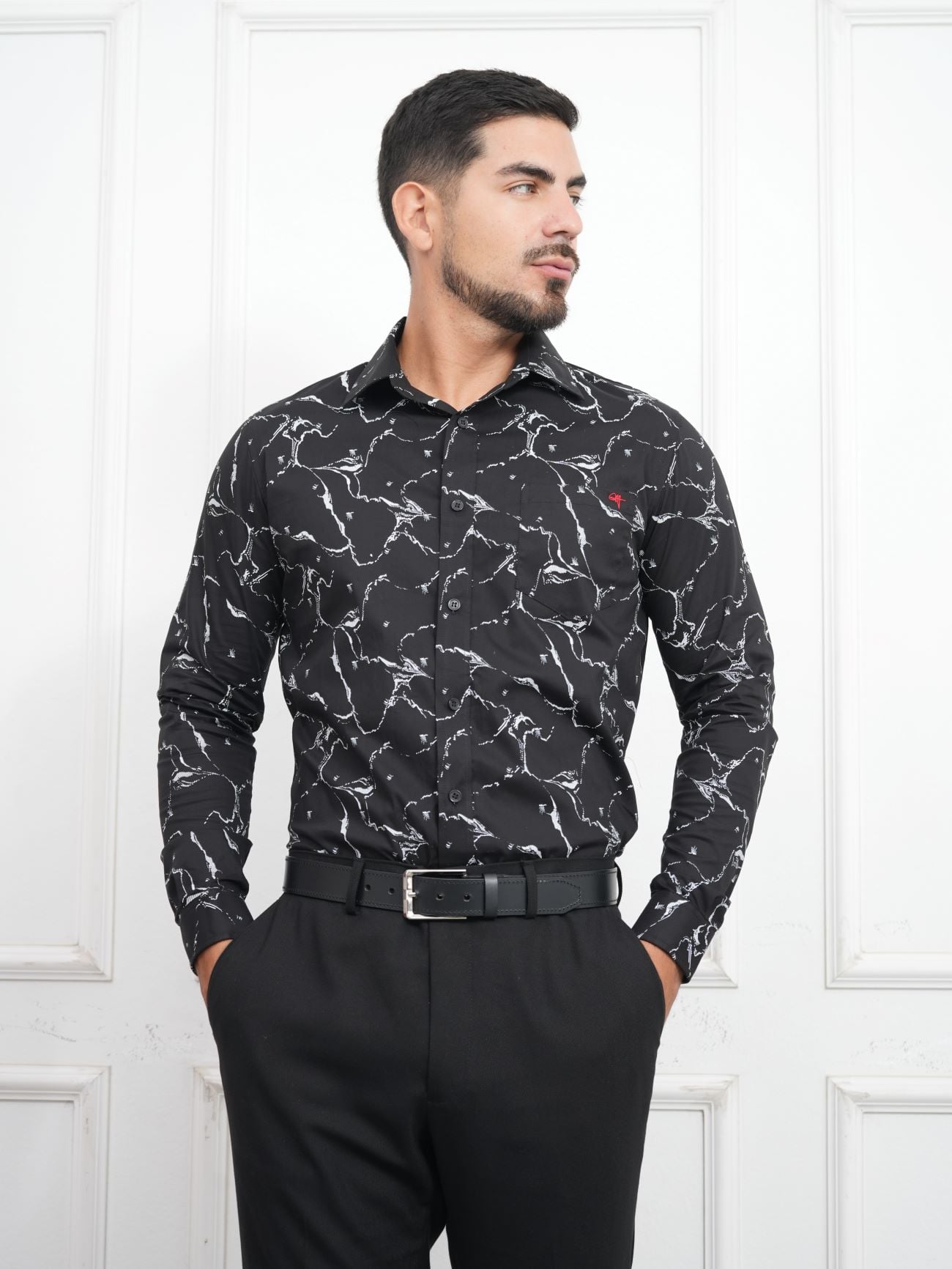 CAMISA HOMBRE SLIM FIT POPELINA ALGODÓN CUELLO CAMISERO DISEÑO MODERNO - 5
