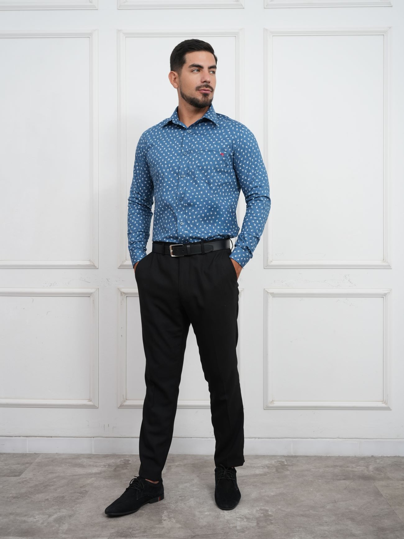 CAMISA HOMBRE ALGODÓN PREMIUM MICRO FLORAL - 2