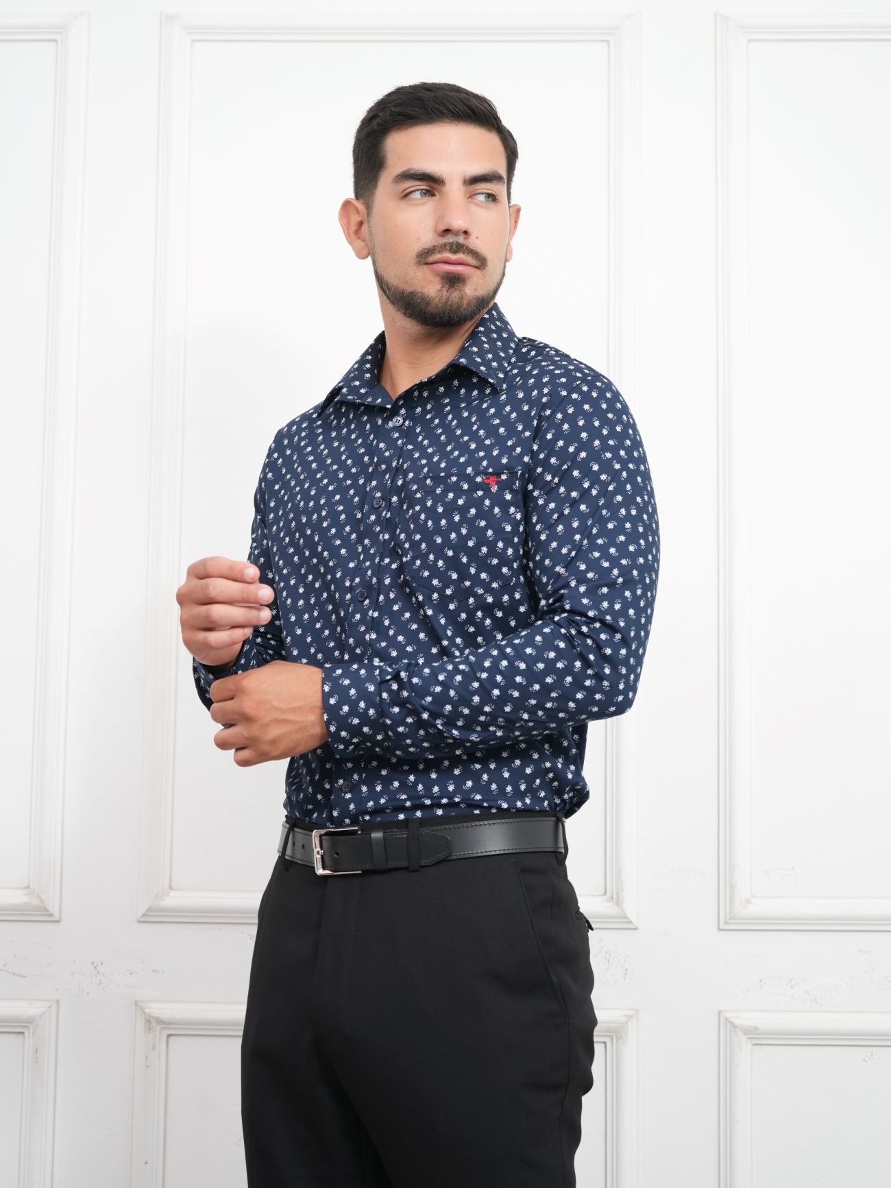 CAMISA HOMBRE ALGODÓN PREMIUM MICRO FLORAL - 3