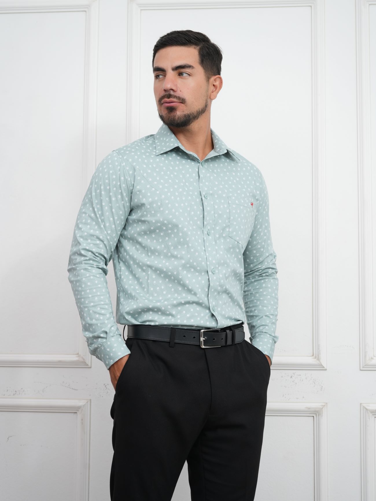 CAMISA HOMBRE ALGODÓN PREMIUM MICRO FLORAL - 5