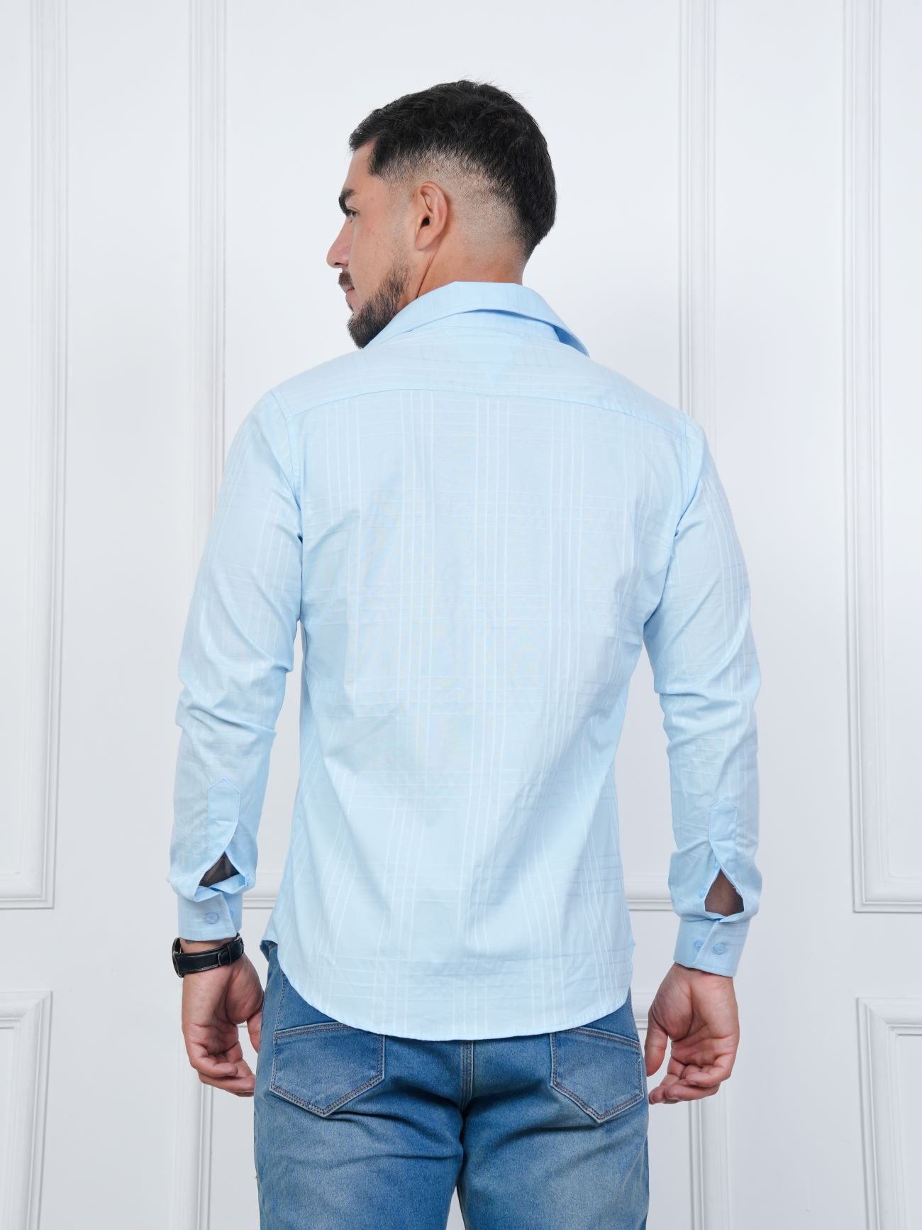 CAMISA HOMBRE MEHIVIC SLIM FIT RAYAS PREMIUM 100% ALGODÓN NACIONAL MANGA LARGA - 2