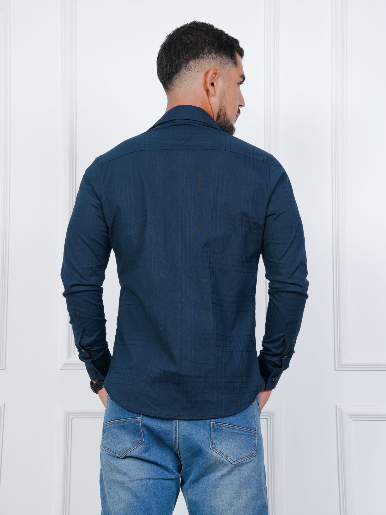 CAMISA HOMBRE MEHIVIC SLIM FIT RAYAS PREMIUM 100% ALGODÓN NACIONAL MANGA LARGA - 2
