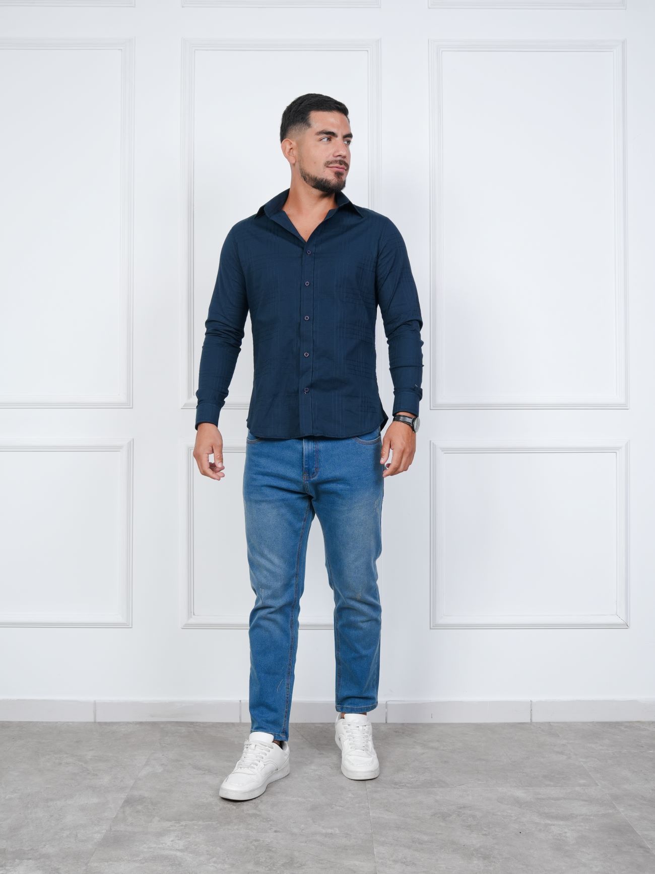 CAMISA HOMBRE MEHIVIC SLIM FIT RAYAS PREMIUM 100% ALGODÓN NACIONAL MANGA LARGA - 3