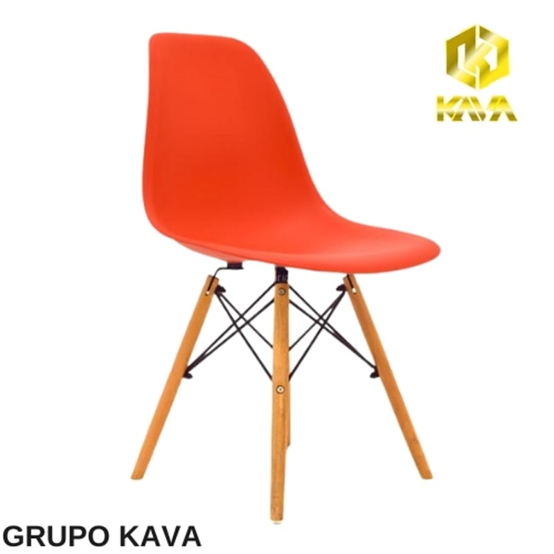 SILLA EAMES HORECA VINTAGE DECORATIVA NARANJA - GRUPOKAVA - 1