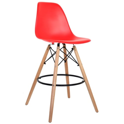 SILLA DE BAR EAMES ROJA – DISEÑO ICÓNICO Y FUNCIONAL - 1