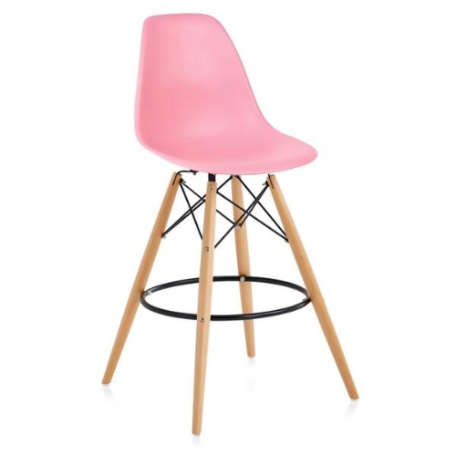 SILLA DE BAR EAMES ROSA – DISEÑO ICÓNICO Y FUNCIONAL - 1