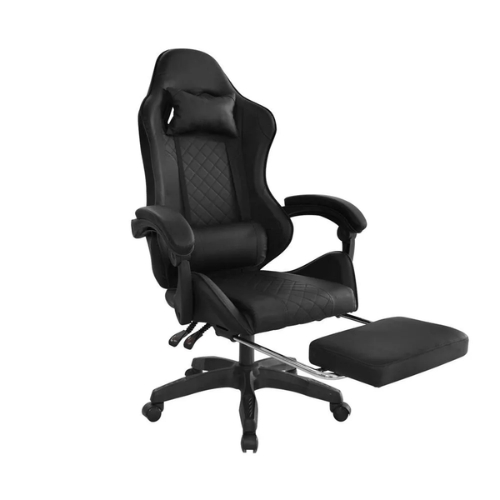 SILLA GAMER GK NEGRA CON REPOSAPIÉS – CONFORT EXTREMO Y DISEÑO ERGONÓMICO - 1