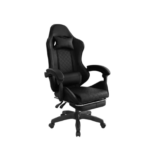 SILLA GAMER GK NEGRA CON REPOSAPIÉS – CONFORT EXTREMO Y DISEÑO ERGONÓMICO - 3